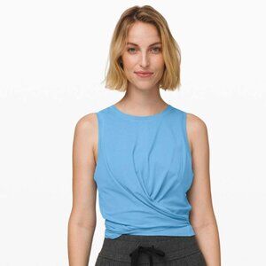 Lululemon  Time to Restore Tank Wrap and Front Tie Aqua Smoke 2019 Size 6